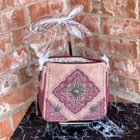 Montana West Aztec Collection Crossbody Bag Pink - Picture 2 of 5